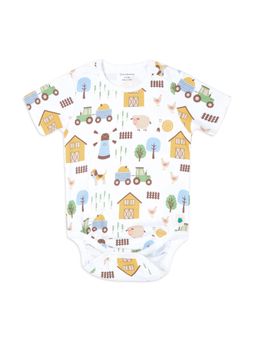 My Milestones - Boys White Printed Onesie