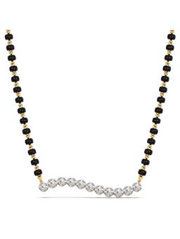 Candere by Kalyan Jewellers - 18kt Yellow Gold BIS Hallmark and Cubic Zirconia Mangalsutra Pendant with chain for women (3.31)