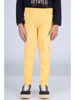 3PIN - Girls Solid Yellow Cotton Pull-On Jeggings