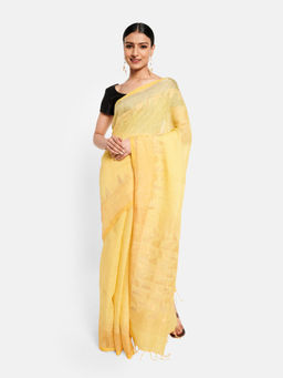 Fabindia - Linen Woven Jamdani Sari without Blouse