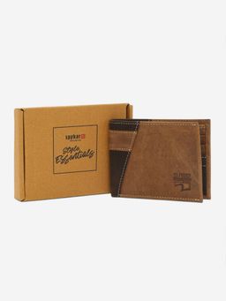 Spykar - Men Leather Colorblock Tan Wallet