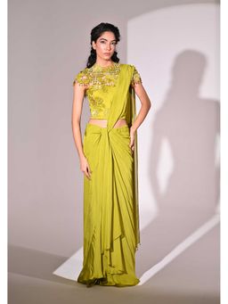 Bani Khurana - Corset Fit Drape Saree with Stitched Blouse