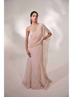Bani Khurana - Pink Pre Draped Saree with Stitched Blouse