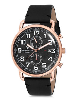Daniel Klein - Black Round Analog Watch For Men - DK12245 - 5