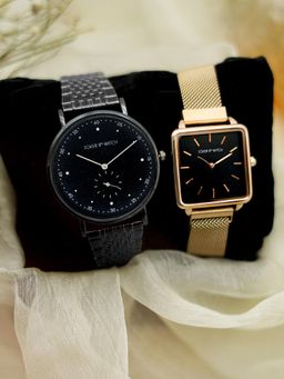 Joker and Witch - Black Stainless Steel Watch (Pack of 2) - JWCW64