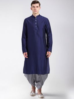 KISAH - Men Navy Blue Kurta (Set of 2)