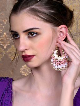 Odette - Women Pink Hoop Style Earrings