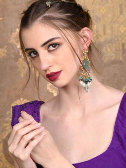 Odette - Women Blue Peacock Dangler Earrings