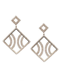 Odette - Women Gold & White Dangler Earrings