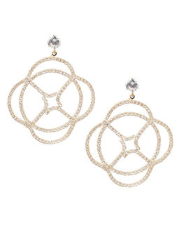 Odette - Women Classy Gold & White Dangler Earrings