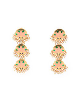 Odette - Women Delicate Gold Meenakari Earrings