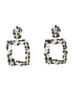 Odette - Women Black Embellished Dangler Earrings