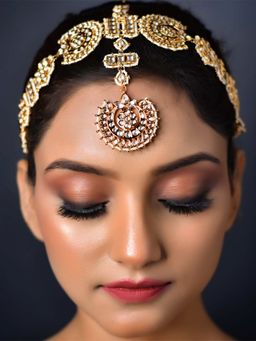 AG'S - White Gold Plated Kundan Mathapatti