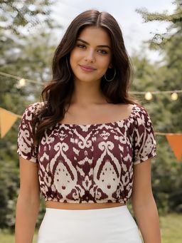 Don’t be basic - Brown Ethnic Motifs Top