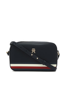 Tommy Hilfiger - Striped Blue Pu Sling Bag
