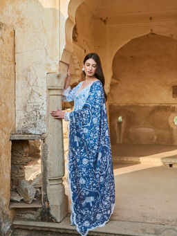 Sage Saga - Neelambara Kurta with Pant and Dupatta (Set of 3)