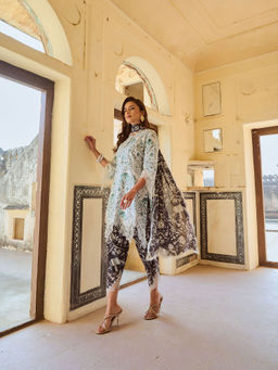 Sage Saga - Raasa Kokil Kurta with Dhoti and Dupatta (Set of 3)