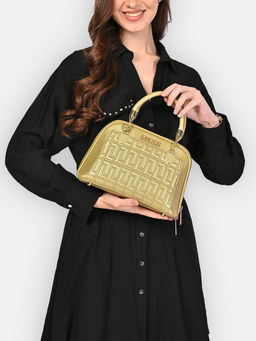 Lavie Luxe - Women Gold Plumas Dome Handbag (S)