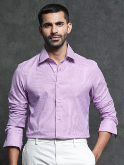 Rare Rabbit - Genium Pink Self Design Shirt