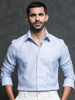 Rare Rabbit - Lanic Blue Solid Shirt