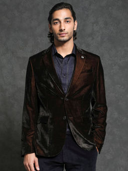 Rare Rabbit - Velter Brown Solid Blazer