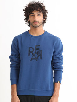 Rare Rabbit - Yevs Dark Blue Graphic Print Sweatshirt