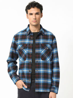 Rare Rabbit - Bardot Dark Blue Checks Jacket