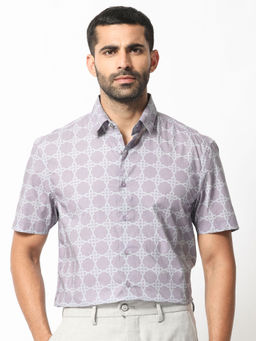 Rare Rabbit - Barret Purple Printed Shirt
