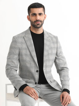 Rare Rabbit - Bostic Light Grey Checks Blazer