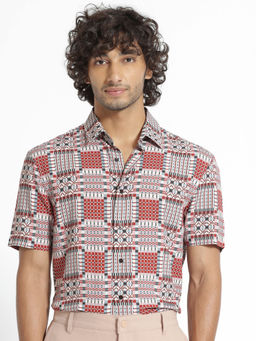 Rare Rabbit - Boxem Red Printed Shirt
