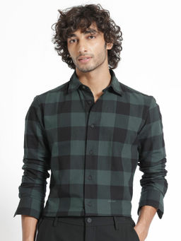 Rare Rabbit - Byre Green Checks Shirt