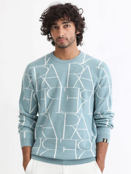 Rare Rabbit - Carrie Light Blue Printed Sweater