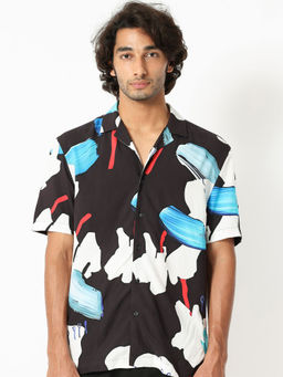 Rare Rabbit - Croft Black Printed Shirt