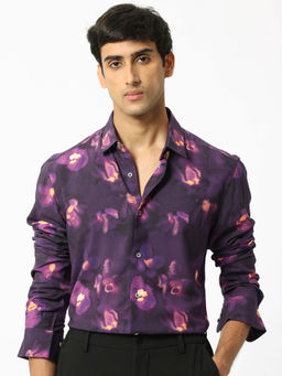 Rare Rabbit - Flage Purple Printed Shirt