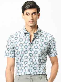 Rare Rabbit - Flaret Grey Printed Shirt