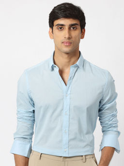 Rare Rabbit - Flees Blue Solid Shirt