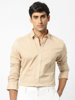 Rare Rabbit - Flees Beige Solid Shirt