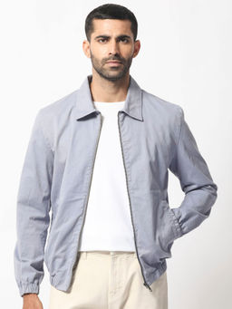 Rare Rabbit - Flinsten Dusky Blue Solid Jacket