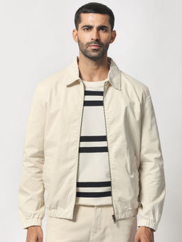 Rare Rabbit - Flinsten Beige Solid Jacket