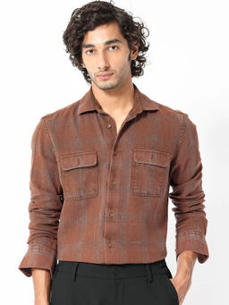 Rare Rabbit - Hammel Brown Checks Shirt