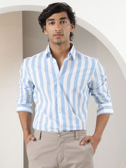 Rare Rabbit - Leeds Blue Stripes Shirt