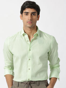 Rare Rabbit - Linux Green Solid Shirt