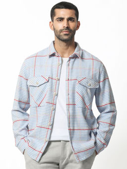 Rare Rabbit - Marcella Light Blue Checks Jacket