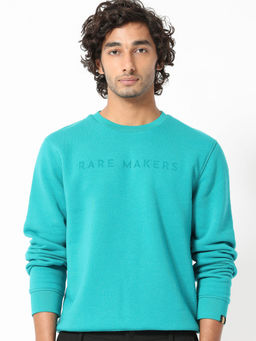 Rare Rabbit - Marko Petrol Teal Graphic Print Sweatshirt