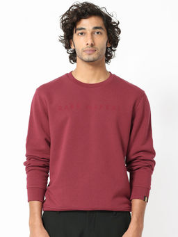 Rare Rabbit - Marko Maroon Graphic Print Sweatshirt