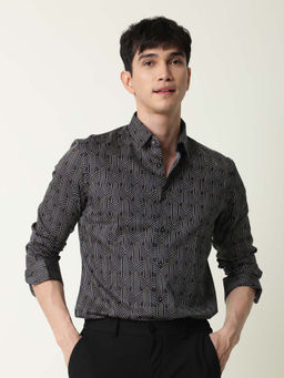 Rare Rabbit - Millen Black Printed Shirt