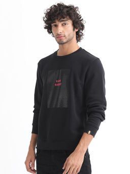 Rare Rabbit - Osin Black Graphic Print Sweatshirt