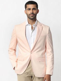 Rare Rabbit - Peyton Pastel Pink Solid Blazer