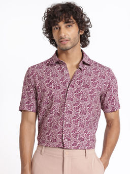 Rare Rabbit - Planto Purple Printed Shirt