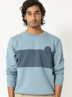 Rare Rabbit - Privett Blue Solid Sweatshirt